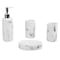 Home Basics Marble Ceramic 4 Piece Bath Accessory Set, White BA45955 - alternate 1